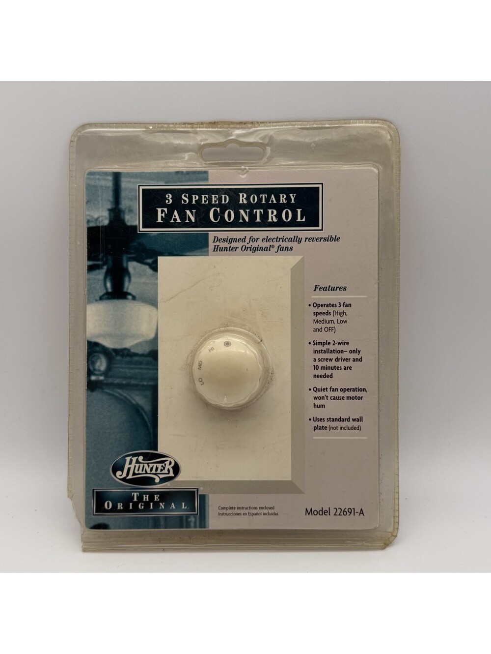 Hunter The Original 3 Speed Rotary Fan Control Switch New Sealed Model 22691-A